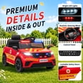 thumbnail image 6 of UBesGoo Licensed Land Rover 12V Kids Fire Rescue Ride On Car, Powered Ride on with Remote Control, Detachable Handheld Microphone, Siren & Emergency Lights, Bluetooth, Ages 2-5, 6 of 11