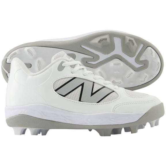 New Balance Youth 3000V7 Molded Baseball Cleats White/Black 1