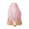 thumbnail image 2 of YDN Women Comfortable Pointy Closed Toe Pumps Kitten Low Heel Slip-on D'Orsay Office Party Dressy Wedding Shoes Size 7 Light Pink, 2 of 4