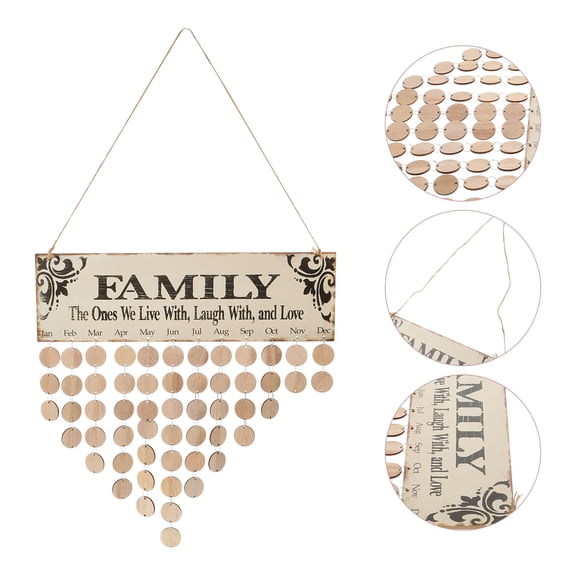 Mobutofu Family Birthdays Hanging Plaque Log Color 1 Plaque Home Wall Decoration