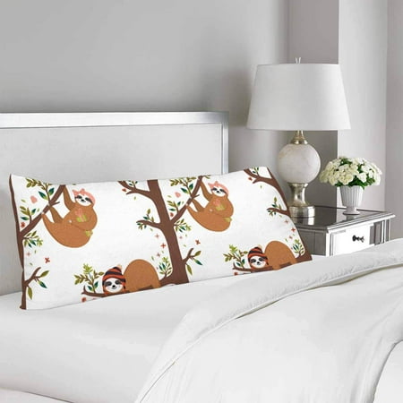 Gckg Cute Baby Sloth On The Tree Body Pillow Covers Case
