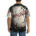 thumbnail image 3 of Lsque Baseball Imprimé Verre Col Cubain Manches Courtes Chemise d'Été Décontractée Boutonnée Mode Vacances Loisirs-3TG, 3 of 5