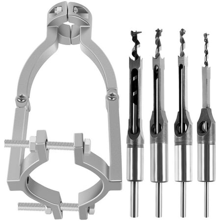 

FENGSquare Hole Drill Bit Adapter w 4pcs Square Hole Drill Bit Square Hole Drill Fixing Bracket 1/4“ 5/16” 3/8“ 1/2” HSS Mortising Chisel Drill Bit for Easy Installation & Disassembly-240810