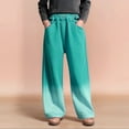 thumbnail image 2 of Tfken Pants For Girls Children Gradient Casual Daily Wear Trendy Straight-Leg Elastic Waist Green Trousers Size 3-4 Yearsc, 2 of 5