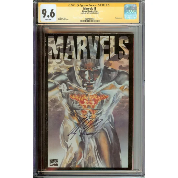 Collectible Marvel Comics Marvels #3 CGC 9.6 Signature Series Alex Ross Signed Silver Surfer Cover (Marvel Comics)