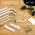 thumbnail image 3 of MERIVILLE 1" Double Wraparound Curtain Rod Set, Adjustable 84-120 Inches, Blackout Design, Glossy White, 3 of 5