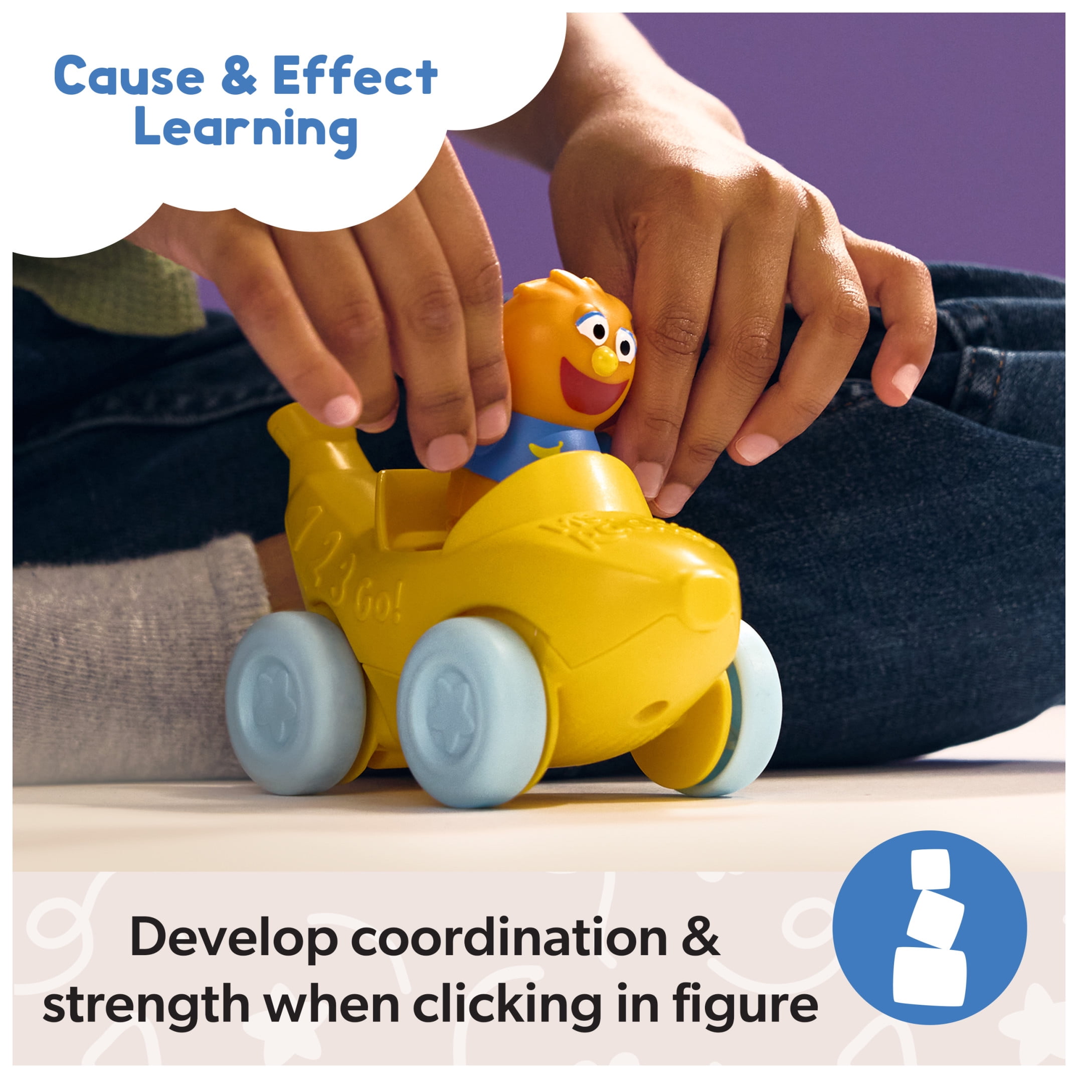 Ms. Rachel, Herbie’s 1-2-3 Roll! Vehicle with Click-in Figure & Pull Back Action