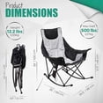 thumbnail image 3 of Rocking Camping Chair, Luxury Padded Recliner, Oversized Folding Lawn Chair with Pocket, Heavy Duty for Outdoor/Picnic/Lounge/Patio, Portable Camp Rocker Chairs with Carry Bag, 3 of 9