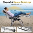thumbnail image 4 of Zero Gravity Chair, Reclining Camping Lounge Chair for Indoor, Reclining Patio Chairs with Cup Holder Trays and Removable Cushion, 4 of 7