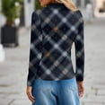 thumbnail image 4 of Women's Polo Shirt Long Sleeve Tops Collared Button Down Golf Tee Casual Spring Summer Work T Shirts Navy M, 4 of 5