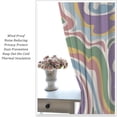 thumbnail image 3 of Abstract Colorful Groovy Curtains, Modern Aesthetic Cute 70s Retro Spiral Swirl Rainbow Wavy Window Drapes for Kids Girls Bedroom Livingroom, 63" W X 63" L, 3 of 7