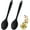 Black, variant on 2 Pcs Silicone Spoons for Cooking Heat Resistant, 10.6in Long Cooking Utensi Mixing Spoons for Kitchen Cooking Baking Stirring Mixing Tools