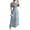 Z29Navy, variant on Womens Summer Dresses, Floral Chiffon Long Maxi Dress, Square Neck Puff Sleeve Ruched Waist Flowy Dress Pink L
