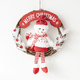 thumbnail image 1 of Decoración navideña en forma de círculo de ratán con muñeca de tela, accesorios de decoración navideña hechos a mano para colgar en la pared, 1 of 5