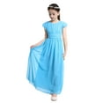 thumbnail image 2 of TiaoBug Kids Girls Flutter Sleeves Ruffle Chiffon Flower Girls Wedding Proms Formal Princess Dress, 2 of 7
