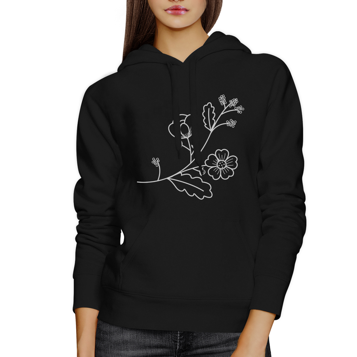 Flower Unisex Hoodie Lovely Flower Design Roundneck Pullover Fleece -  Walmart.com