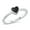 Black Simulated Onyx, variant on CHOOSE YOUR COLOR Abalone Small Dainty Heart Love Ring .925 Sterling Silver Band Jewelry Female Size 7