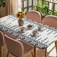 thumbnail image 3 of Black White Boho Table Cloths for 3 Foot Rectangle Tables, Vintage Ethnic Tribe Abstract Art Retro Patio Waterproof Elastic Fitted Tablecloths, Washable Rectangular Table Cover for Camping, 3 of 8