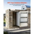 thumbnail image 6 of Outdoor Kitchen Drawers 15" W x 25.4" H x 19" D, Box Frame Style Flush Mount BBQ Drawers with Stainless Steel Handle, Weather-Resistant Storage for Outdoor Kitchens, Patio Grill Stations, 6 of 11