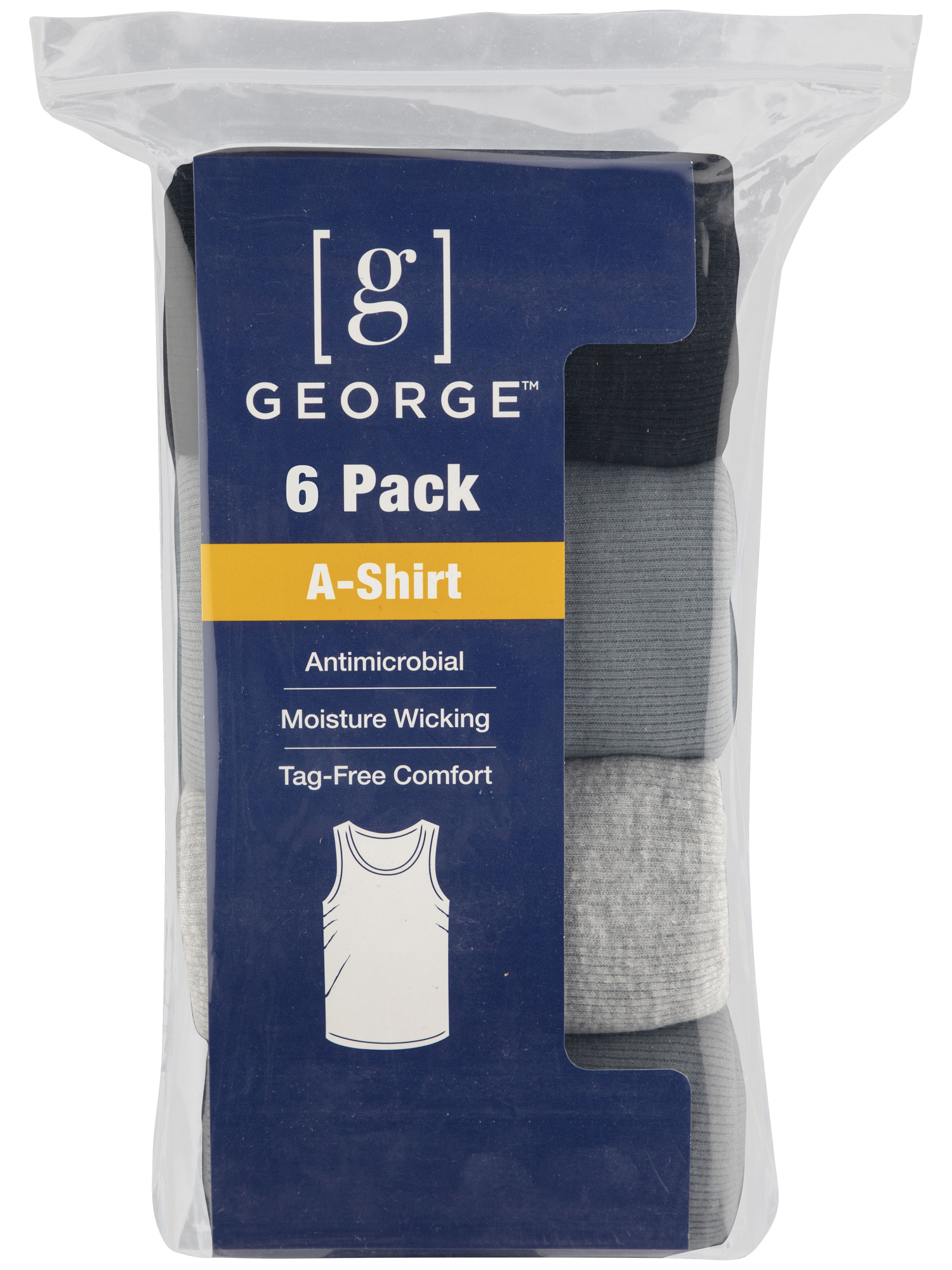 George Men's A-Shirt, 6-Pack photo 2