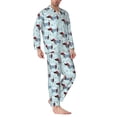 thumbnail image 2 of Lsque Dachshund Dog Puppy Pattern Long Sleeve Pajama Set for Men - Soft 2-Piece Sleepwear and Loungewear Set with Pockets, Comfy Nightwear-Small, 2 of 7