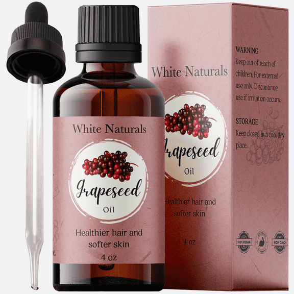 Grapeseed Oil, 100% Pure, Natural & Cold-Pressed Grapeseed Carrier Oil - Ideal for Massage, Cooking and Aromatherapy- Rich in Vitamin A, E and K by White Naturals