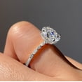 thumbnail image 4 of solitaire jewels 2.75CT Oval Hidden Halo Moissanite Engagement Ring For Women, 10K White Gold, 4 of 6
