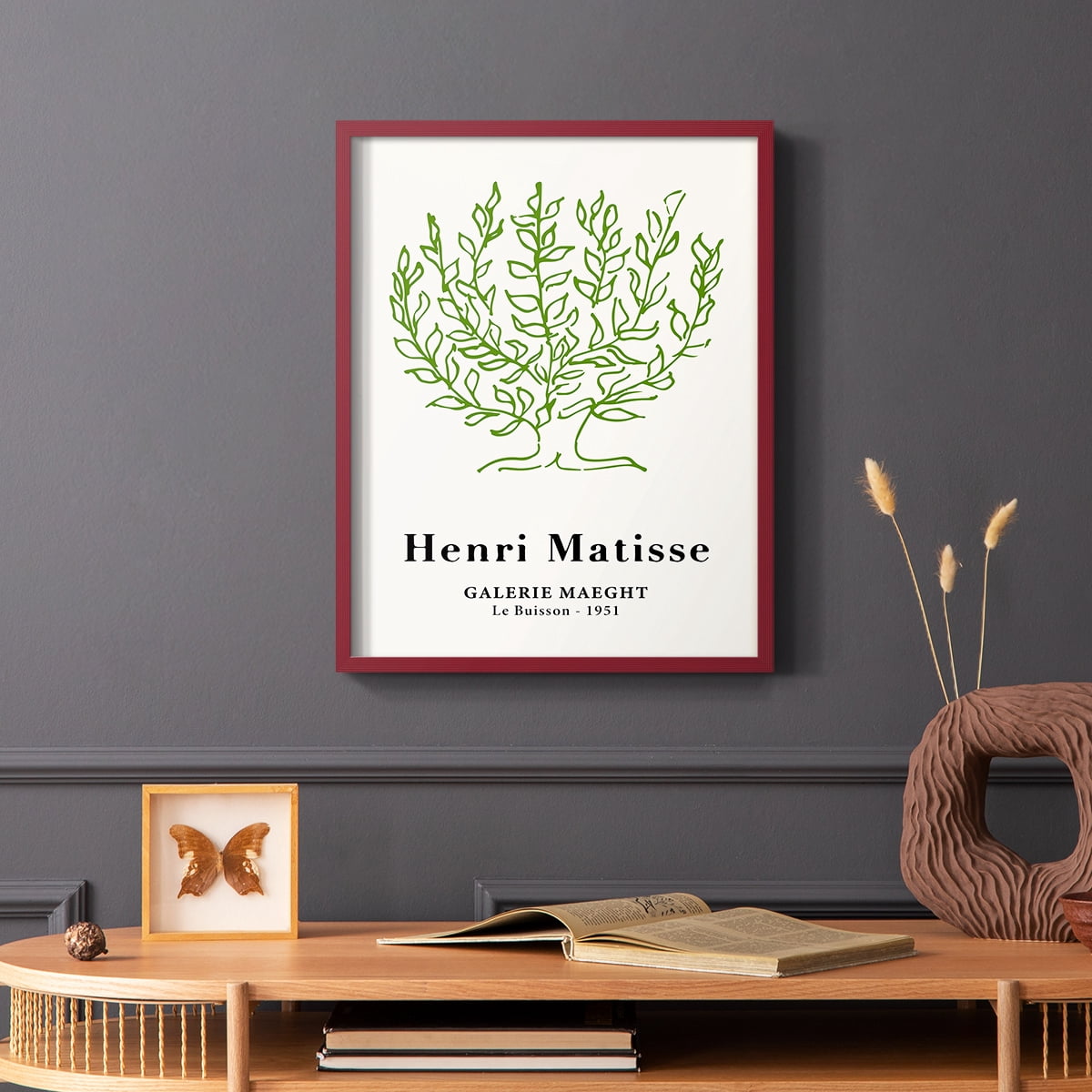 Matisse CXV Framed Print in Red Solid Wood 11 x 14 Framed Print