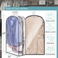 thumbnail image 7 of 10" Gusseted All Clear Garment Bags for Hanging Clothes 40" Suit Bags for Closet Storage Hanging Clothes Storage Bags for Shirts, Coats, Dresses, 3 Packs, 7 of 7