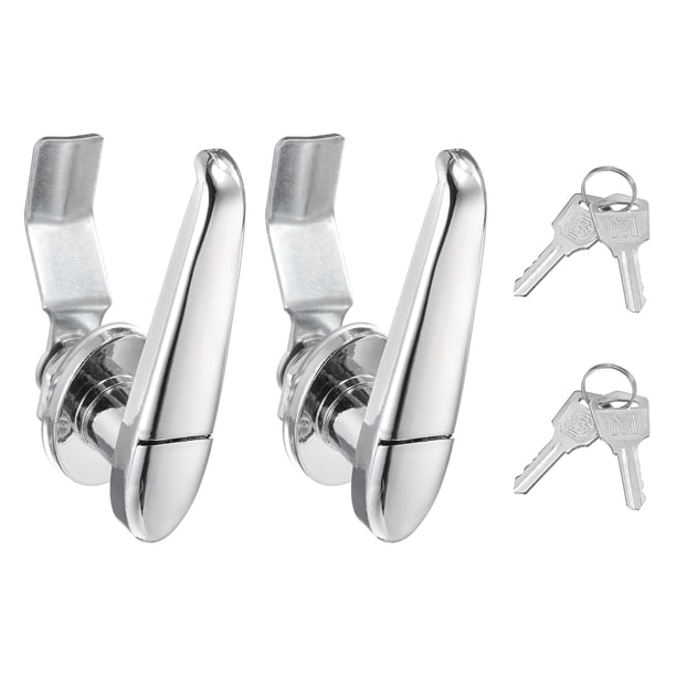 Cerradura de Cam Tubular 4/7" de Aleación de Aluminio Cerradura de Gabinete con Llave Igualada con Llave Plateada 2 Paquete
