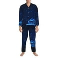thumbnail image 3 of Fotbe Futuristic Book Knowledge Pattern Long Sleeve Pajama Set for Men,Sleepwear Set,2-piece Loungewear Set,Soft PJs Comfy Nightwear with Pockets-Medium, 3 of 7