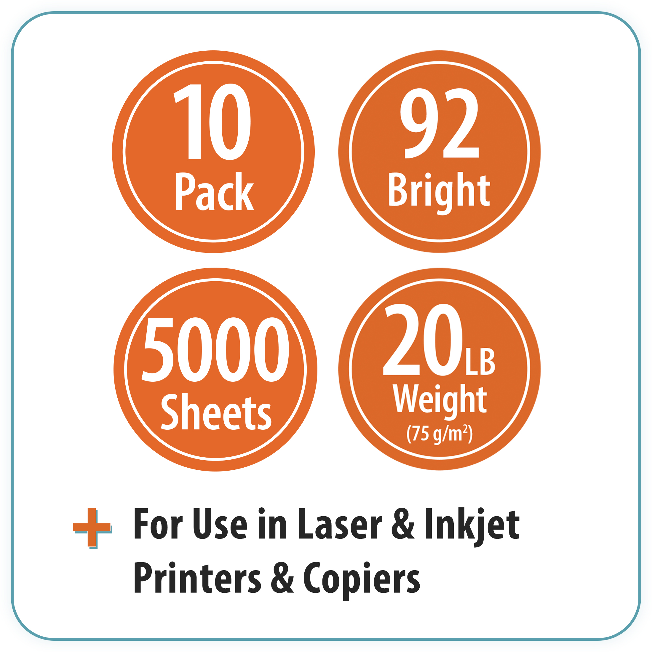 Pen+Gear Copy Paper, 8.5" x 11", White, 5,000 Sheets photo 5