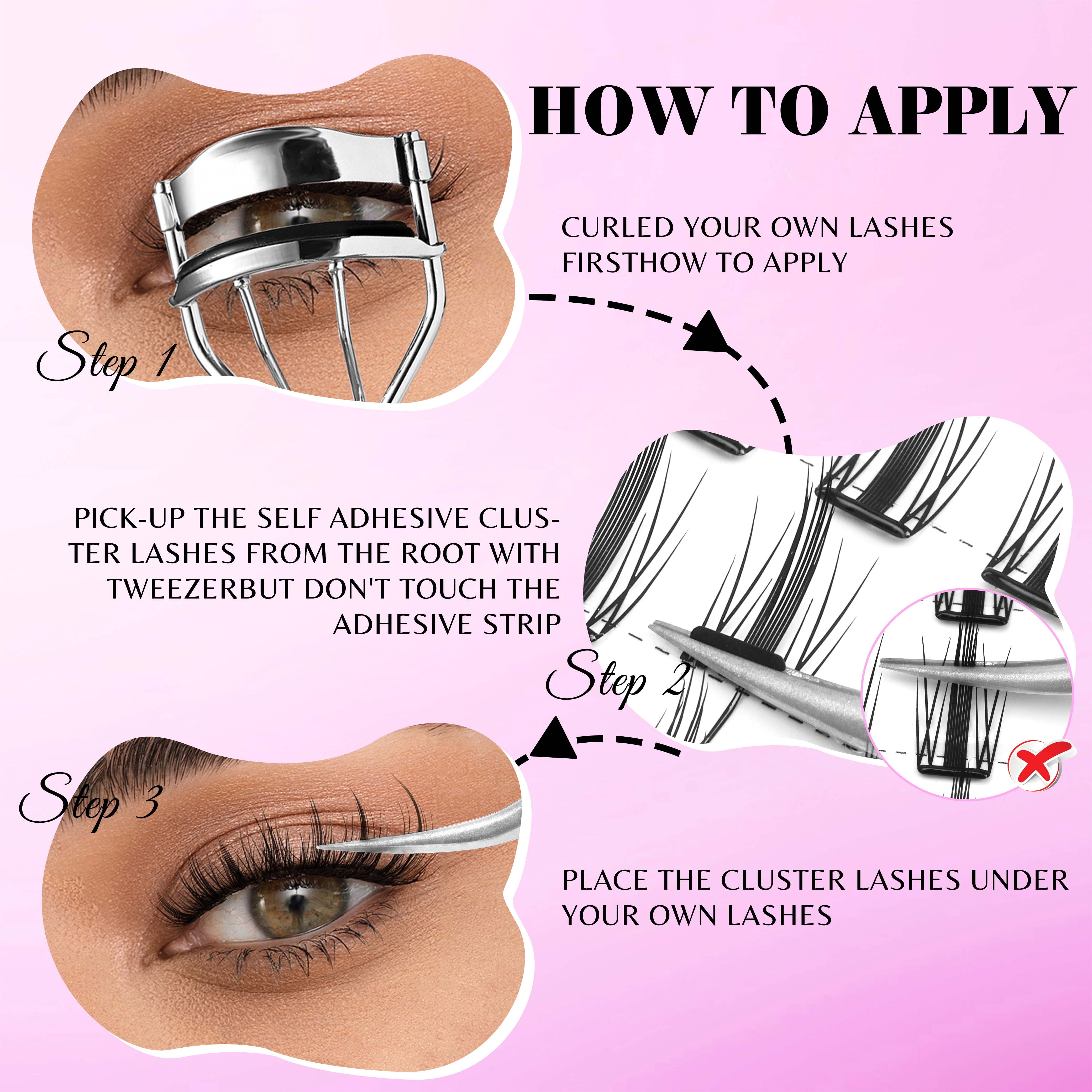 VEVESBEAUTY Lash Cluster Self Sdhesive Sunray Lash 100 Fans 10-18mm