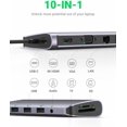 thumbnail image 2 of Adaptador multipuerto USB C, estación de acoplamiento Ethernet Dongle USB C 10 en 1 con 4K HDMI VGA 100W Suministro de energía 3 puertos USB 3.0 Namotu CZDZ-ST157, 2 of 7
