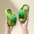 thumbnail image 2 of Zshosam Youth Slides Kids Cloud Sandals for girls boys, Comfortable Kids Slippers,EVA Anti-Slip shower shoes Size 1,(Green Big Kids 1), 2 of 7