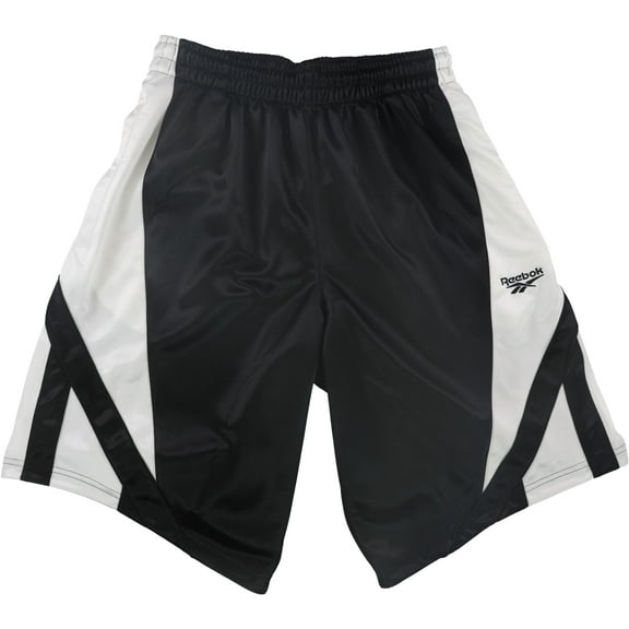 Reebok Mens Twin Basic Basketball Athletic Workout Shorts, Black, Medium