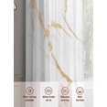 thumbnail image 6 of White Gold Abstract Sheer Curtains 84 Inch Length 2 Panels Set, Modern Marble Geometric Voile Window Treatment Rod Pocket Curtains Sheers Drapes for Bedroom/Living Room/Kitchen 52"x84"x2, 6 of 7