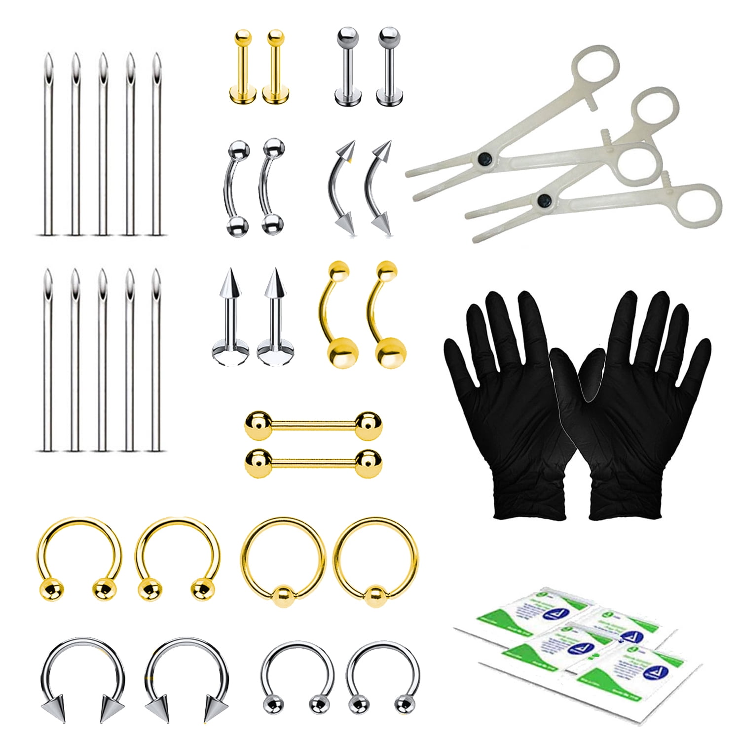 GS 16 Pieces Piercing Tool KIT Body Piercing Tools