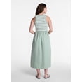 thumbnail image 3 of Time and Tru Women's Sleeveless Henley Midi Dress, Sizes XS-XXXL, 3 of 5