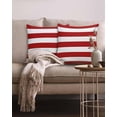 thumbnail image 2 of Housses de Coussin Rayures de Noël Rouges 20x20 Pouces Lot de 2, Housses de Coussin Carrées Décoratives en Lin Rustique, Géométrique Rouge Blanc pour Décoration de Patio Canapé Chambre, 2 of 8
