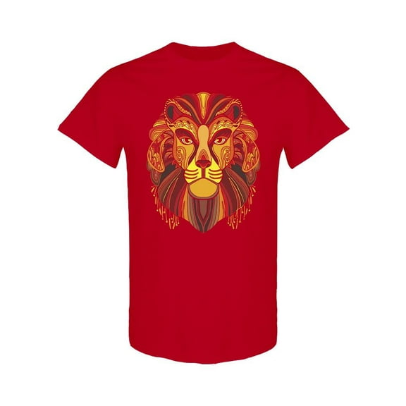 Ornamental Lion Head Graphic T-Shirt Men -Image by Shutterstock, Male Small