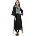 thumbnail image 3 of Bimba Rayon Black Hig Low Designer Kurta Dress Kurti Casual Wear With Scarf - 4, 3 of 8