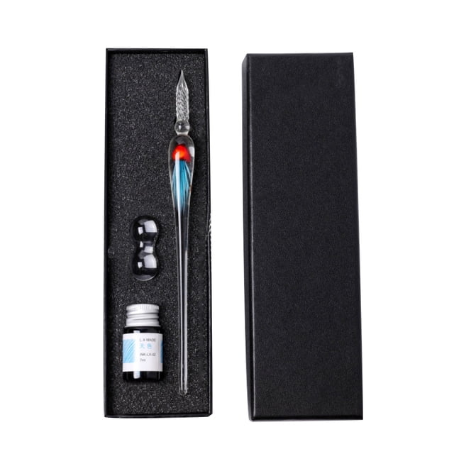 Tool Series 1ml Pack Calligraphy Glass Dip Pens Glass Dip Pens Colored Ink & Pen Holder Art Kit For Signatures Beginners