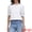 White, variant on Women's Tops Puff Short Sleeve Crew Neck Eyelet Hollow Out Shirts S White