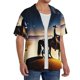 thumbnail image 2 of Fotbe Azure Sky Western Desert Cowboy Camisa Estampada de Manga Corta para Hombre, Casual de Verano, Estilo Playero, Sin Arrugas-Small, 2 of 5
