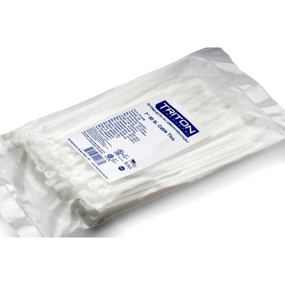Triton Products® Heavy Duty 7" Natural Zip Ties, 100/PK