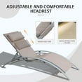 thumbnail image 4 of Domi Lounge Chair Set of 3, Aluminum Lounge Chairs for Outside with 5 Adjustable Positions, Chaise Lounge Outdoor for Pool, Garden, Beach, 2 Pool Chairs and 1 Side Table(Khaki), 4 of 7