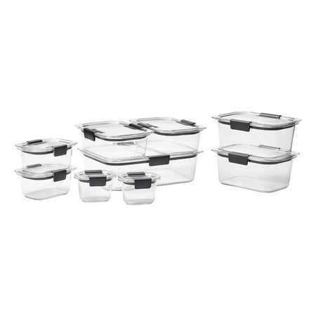 Rubbermaid Brilliance Leak-Proof Food Storage Containers with Airtight Lids, Set of 9 (18 Pieces Total) |BPA-Free & Stain