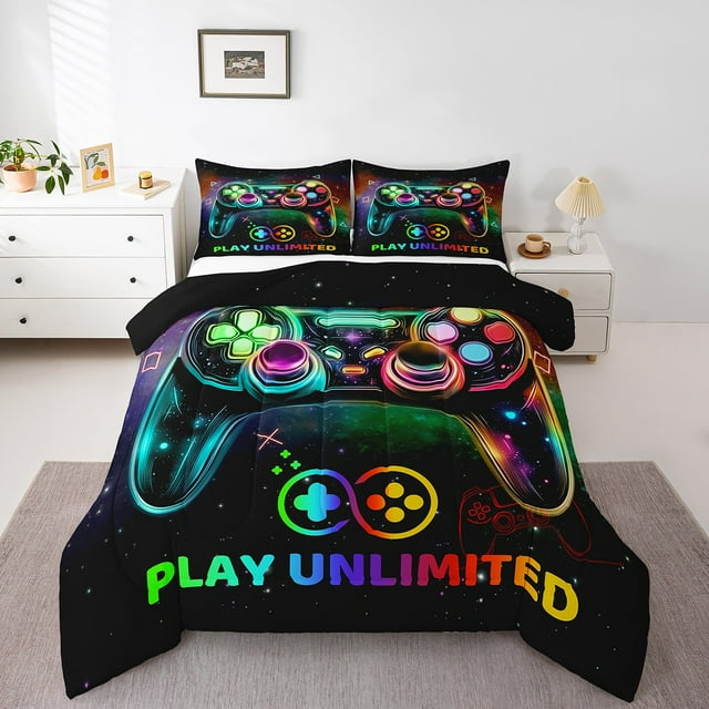 Ensembles de Literie de Jeu pour Garçons Très Grand avec Couette, Insert de Douillette, Microfibre 3 Pcs