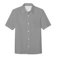 thumbnail image 4 of Boys Button Down Shirts Boys Grey Short Sleeve Shirt Graduation Shirts Uniform Shirt Boys Girls Fashion, 4 of 6